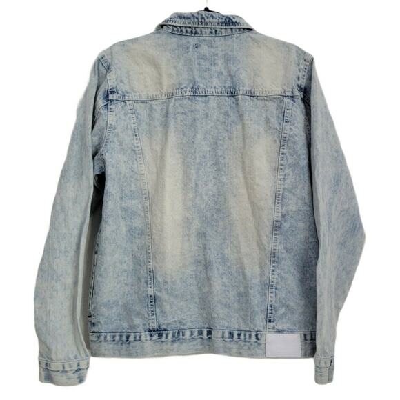 Southpole Men's Acid Wash Light Wash Denim Button Front Jean Jacket - Picture 2 of 9